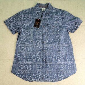 NWT Copper Oak Bup Blue Geometric Shirt Small